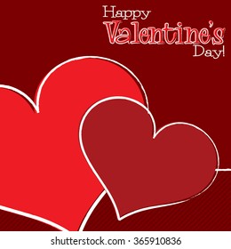Bright hand drawn Valentine's Day card in vector format.
