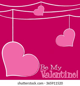 Bright hand drawn Valentine's Day card in vector format.