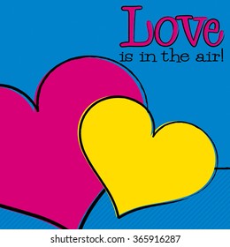 Bright hand drawn Valentine's Day card in vector format.