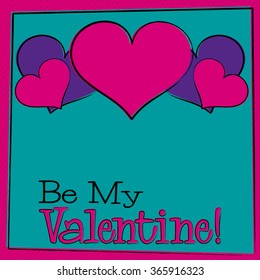 Bright hand drawn Valentine's Day card in vector format.