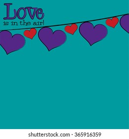 Bright hand drawn Valentine's Day card in vector format.