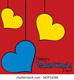 Bright hand drawn Valentine's Day card in vector format.