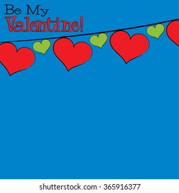 Bright hand drawn Valentine's Day card in vector format.