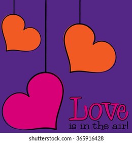 Bright hand drawn Valentine's Day card in vector format.
