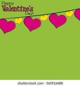 Bright hand drawn Valentine's Day card in vector format.