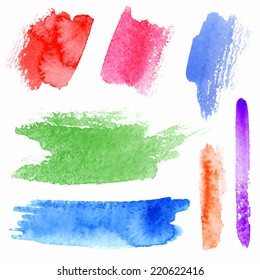Bright hand drawn watercolor strokes