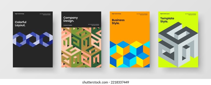 Conjunto de ilustraciones vectoriales de diseño de la letra de mano brillante. Increíble composición del concepto de patrón geométrico.