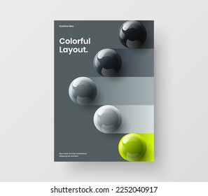 Bright handbill design vector illustration. Isolated realistic balls corporate cover concept.