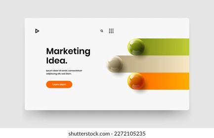 Bright handbill vector design illustration. Isolated 3D balls web banner concept.
