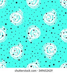 Bright hand-drawn blots and smears. Vector seamless pattern.