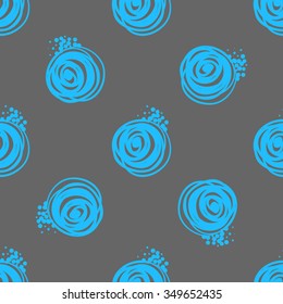 Bright hand-drawn blots and smears. Vector seamless pattern.