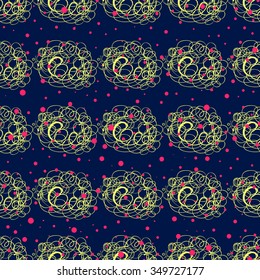 Bright hand-drawn blots and smears. Vector seamless pattern.