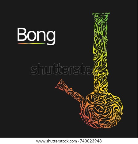 Bright hand-drawn bong