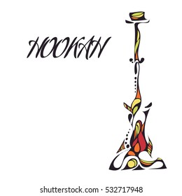 Bright hand-drawn illustration of hookah