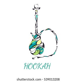 Bright hand-drawn illustration of hookah