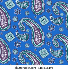 Bright hand-drawn ornament with unusual patterns in cartoon style.The pattern creates a vortex, depth. Modern style for textiles, printing.