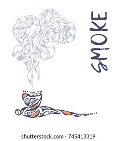 Bright hand-drawn pipe for marijuana