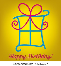 Bright "Happy Birthday" card in vector format.