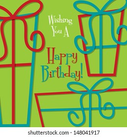 Bright "Happy Birthday" card in vector format.