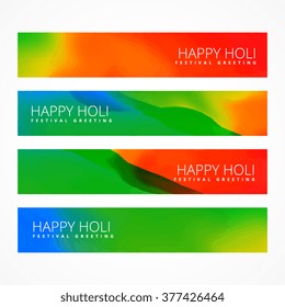 bright happy holi banners