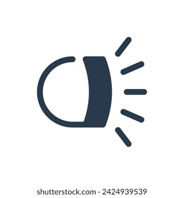 Bright Headlight Illumination Technology Vector Icon Illustration