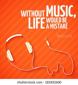 Bright headphones music wallpaper background vector illustration