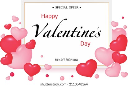 Bright heart. Design element for Happy Valentine's Day. Ready for your design, postcard, banner. Vector illustration.