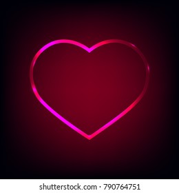 Bright heart. Design element for Happy Valentine's Day. Ready for your design, greeting card, banner. Vector illustration.