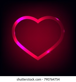 Bright heart. Design element for Happy Valentine's Day. Ready for your design, greeting card, banner. Vector illustration.