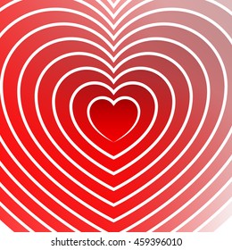 Bright heart element with outlines in radial fashion