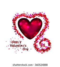 bright heart, holiday   vector frame