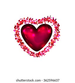 bright heart, holiday   vector frame