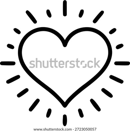 Bright heart icon with sunbeams or rays emanating from it.