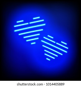 Bright heart. Neon sign. Retro neon heart  background. Ready for your design, greeting card, banner.