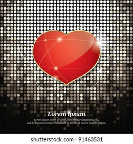Bright heart on abstract background