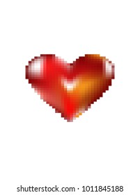 Bright heart on a white background