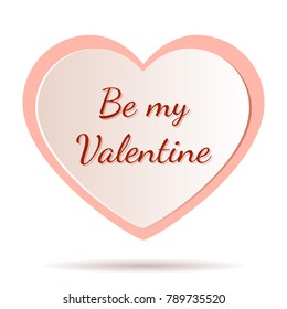 Bright heart with text isolated on white background