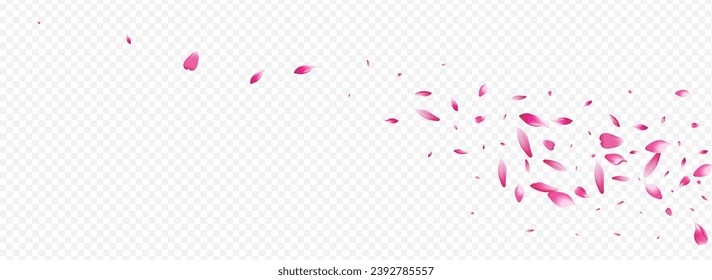 Fondo Panorámico Transparente Panorámico Del Vector Del Corazón Luminoso. Tapa del Sakura Spa. El telón de fondo realista de un árbol. Plantilla de Marzo Floral. Ilustración fresca de Red Confetti.