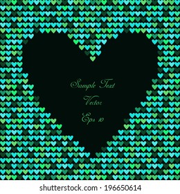 bright hearts background with frame for your text