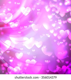 bright hearts background , holiday   vector illustration