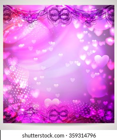 bright hearts background , holiday   vector illustration