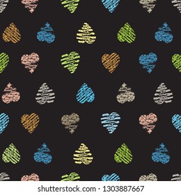 Bright hearts seamless pattern . Colored pastel texture. Vector.