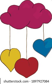 bright hearts are tied to the pink cloud