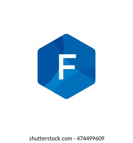 Bright Hexagon Letter F Vector