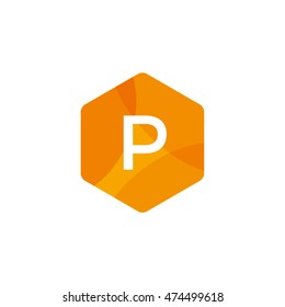 Bright Hexagon Letter P Vector