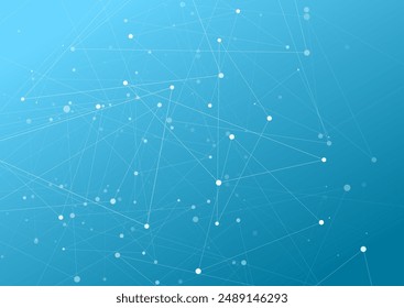 Bright hi-tech background with low poly plexus connection elements. Vector design