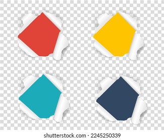 Bright Hole Torn Paper Isolated With Gradient Mesh, Vector Illustration
