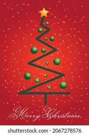 A bright holiday card with an abstract Christmas tree. Vector illustration.