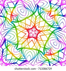 bright holiday seamless background with floral design. vector illustration. rainbow color