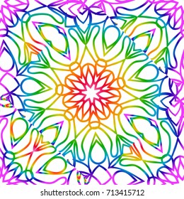 bright holiday seamless background with floral design. vector illustration. rainbow color